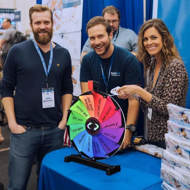 Alt view image 6 of 7 - WinSpin 15" Tabletop Color Prize Wheel 12 Slots Editable Fortune Spinning Wheel for Tradeshow Carnival Game Wheel, Pinwheel Series