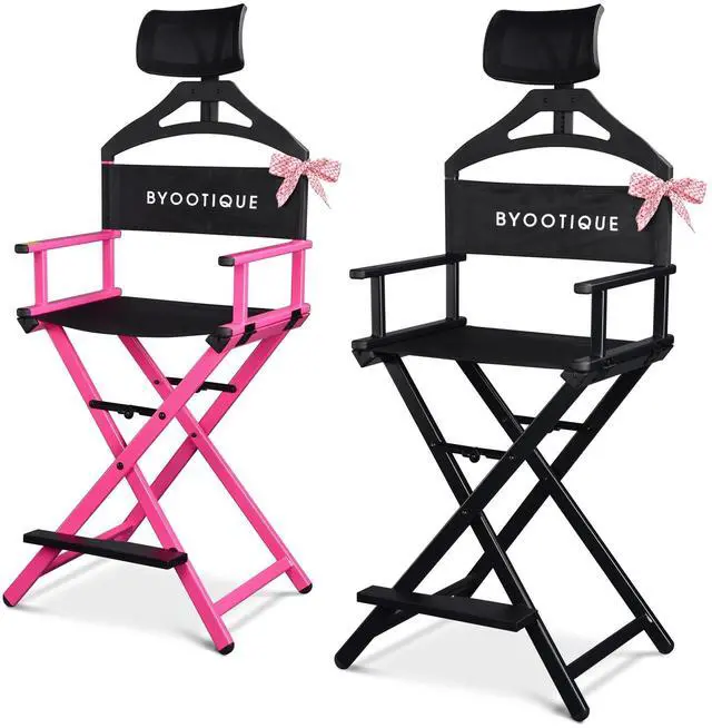 Main image of Byootique 28" Height Tall Director Chair Folding Artist Makeup Head Rest 2 Pack