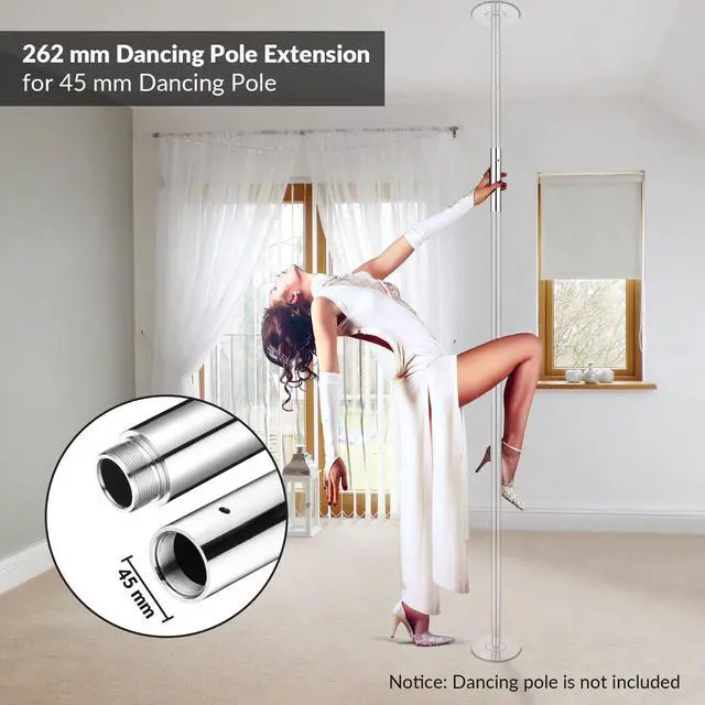 Alt view image 3 of 7 - Yescom 262 mm Chrome Stainless Steel Dancing Pole Extension for 45 mm Professional Pole Fitness Spinning Pole Accessories, Silver