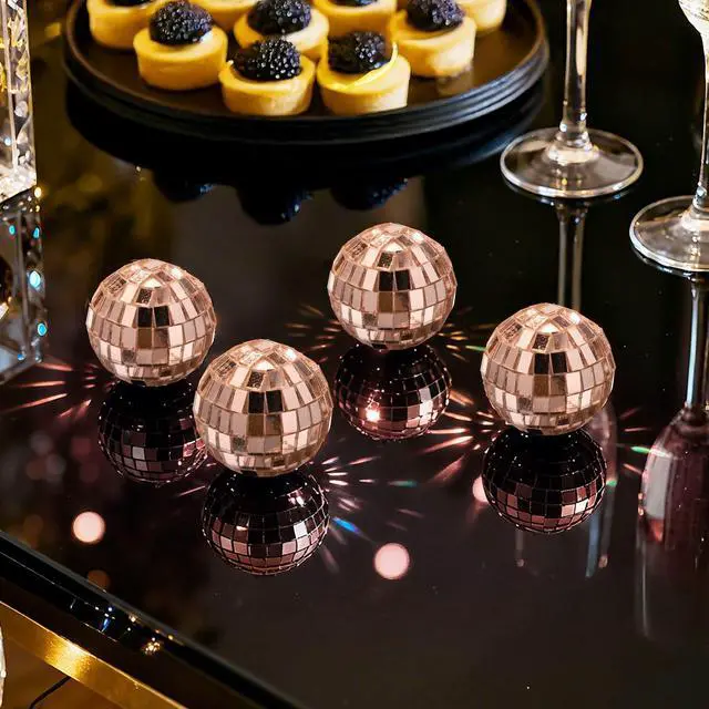 Alt view image 2 of 7 - Yescom 20PCS 1.6" Small Disco Ball Mirror Mini Hanging Decoration for Events Wedding 70s 80s Party Business Holiday Home Decor