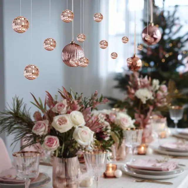 Alt view image 4 of 7 - Yescom 20PCS 1.6" Small Disco Ball Mirror Mini Hanging Decoration for Events Wedding 70s 80s Party Business Holiday Home Decor