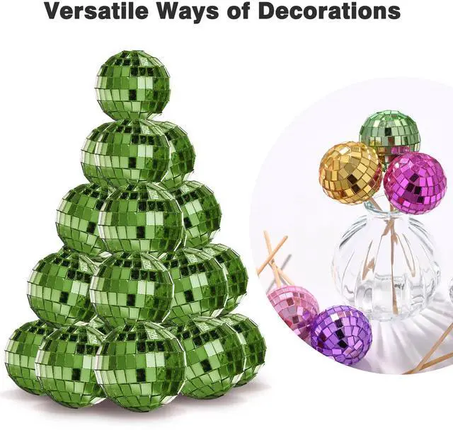 Alt view image 7 of 7 - Yescom 20PCS 1.6" Small Disco Ball Mirror Mini Hanging Decoration for Events Wedding 70s 80s Party Business Holiday Home Decor