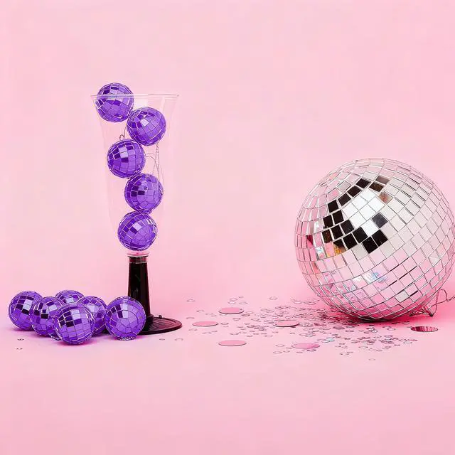 Alt view image 4 of 7 - Yescom 20PCS 1.6" Small Disco Ball Mirror Mini Hanging Decoration for Events Wedding 70s 80s Party Business Holiday Home Decor