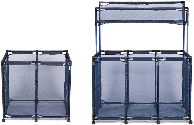 Main image of Yescom 2 Pack Mesh Pool Toy Storage Bin Rolling Cart w/ Noodle Holder Organizer
