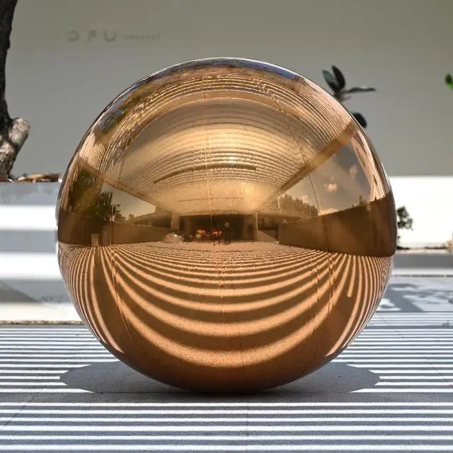 Alt view image 2 of 2 - Yescom 39" Inflatable Mirror Ball Giant Reusable Large Disco Balloon Decoration for Party Wedding Event Stage Decor Gold