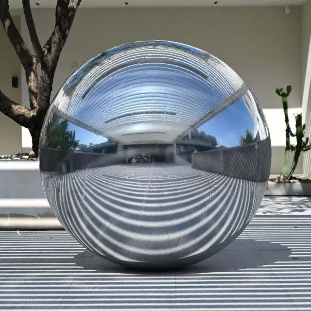 Alt view image 2 of 2 - Yescom 59" Inflatable Mirror Ball Giant Reusable Large Disco Balloon Decoration for Party Wedding Event Stage Decor Silver