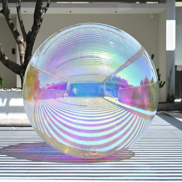 Alt view image 2 of 2 - Yescom 59" Inflatable Mirror Ball Giant Iridescent Reusable Large Disco Balloon Decoration for Party Wedding Event Stage Decor