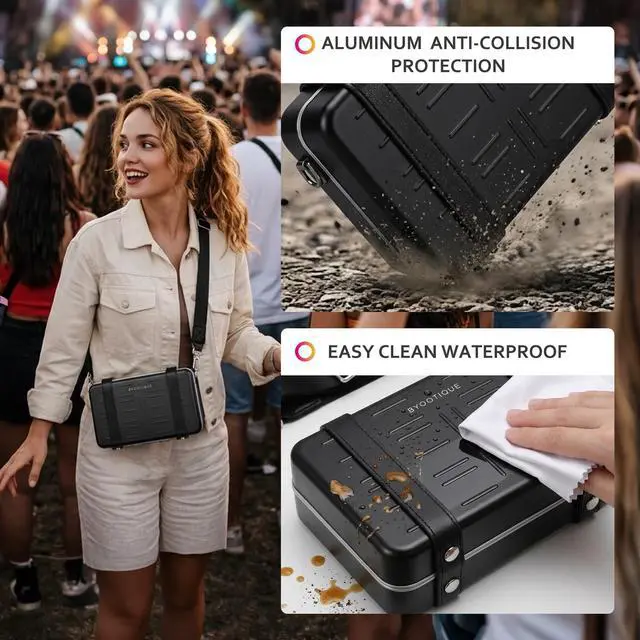 Alt view image 3 of 7 - Byootique Mini Suitcase Crossbody Bag with Adjustable Strap for Travel,Black