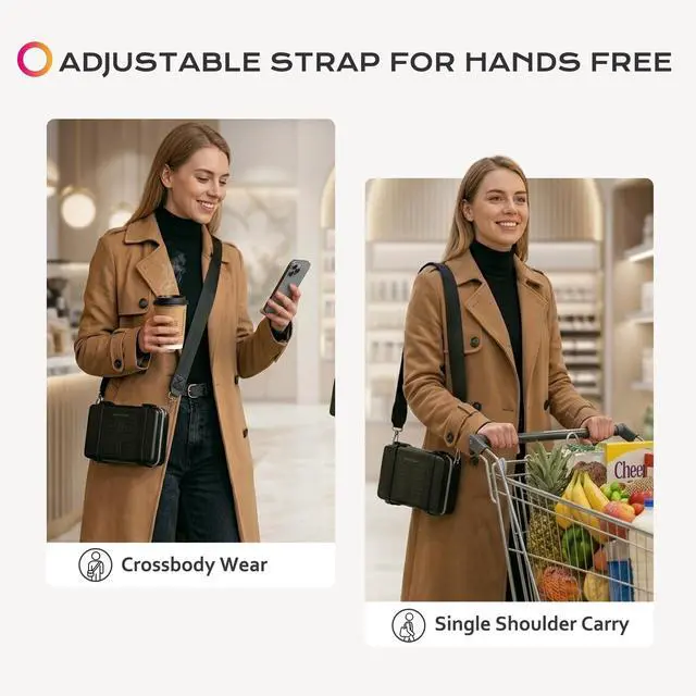 Alt view image 4 of 7 - Byootique Mini Suitcase Crossbody Bag with Adjustable Strap for Travel,Black