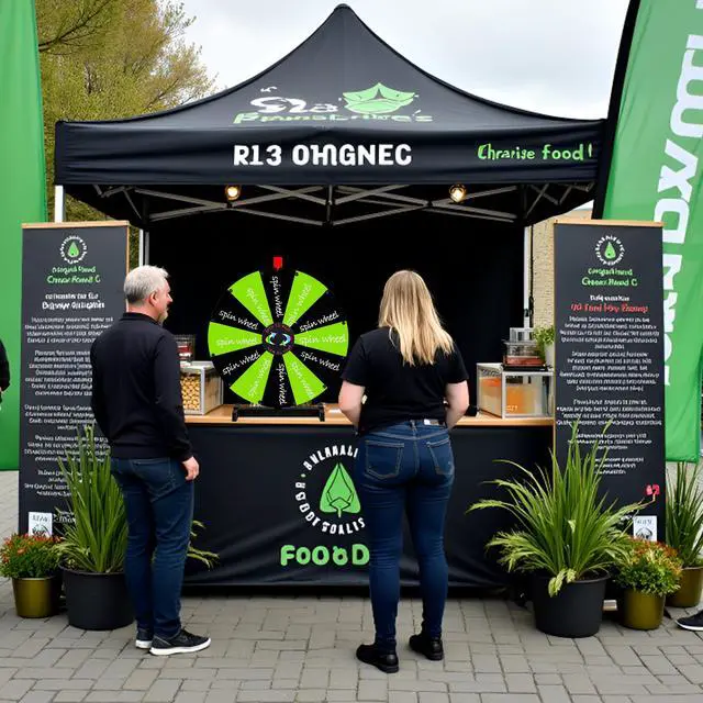 Alt view image 2 of 7 - WinSpin 24" Display Prize Wheel Black & Green DIY Tabletop 12 Slots Modular Custom Spinning Wheel for Pop Up Trade Show