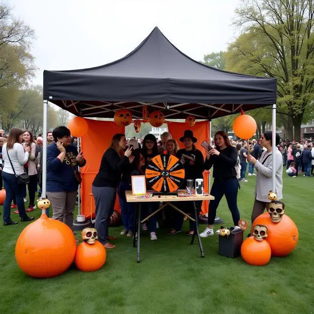Alt view image 3 of 7 - WinSpin 24" Display Prize Wheel Black & Orange DIY Tabletop 12 Slots Modular Custom Spinning Wheel for Pop Up Trade Show