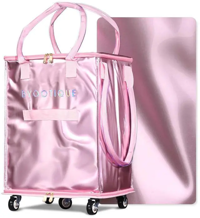 Main image of Byootique 16" Rolling Tote Bag Grocery Bag on Wheels Shopping Trolley BubbleRush