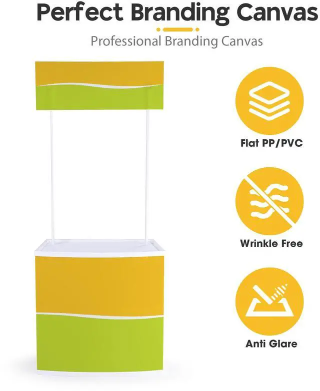 Alt view image 3 of 7 - Yescom Portable Promotion Counter Table Foldable Booth Kiosk Trade Show Display Banner Stand 2 Pack