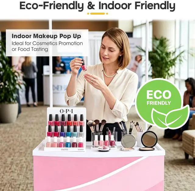 Alt view image 5 of 7 - Yescom Portable Promotion Counter Table Foldable Booth Kiosk Trade Show Display Banner Stand 2 Pack