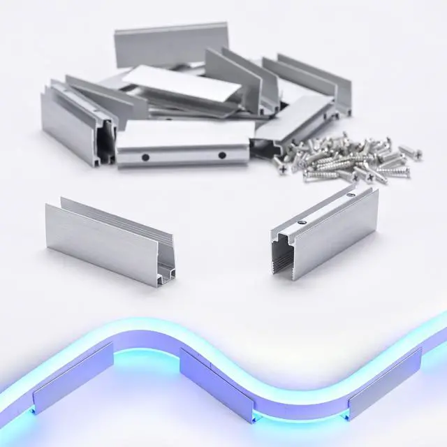 Main image of Yescom 20-pack 2-inch Commercial LED Track Channel 8x12mm for RGB Neon Rope Lights Mini Aluminium Mounting Clips for Indoor Outdoor DIY Designs