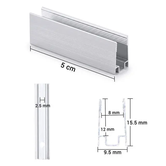 Alt view image 4 of 6 - Yescom 20-pack 2-inch Commercial LED Track Channel 8x12mm for RGB Neon Rope Lights Mini Aluminium Mounting Clips for Indoor Outdoor DIY Designs