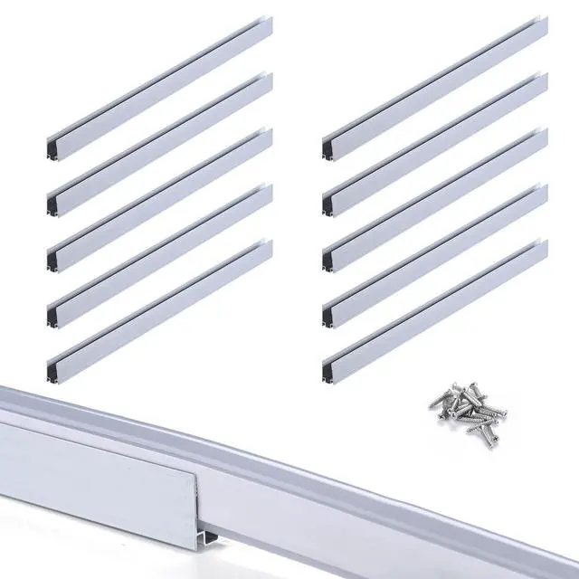 Alt view image 5 of 6 - Yescom 10-pack 1-ft Commercial LED Track Channel 8x12mm for RGB Neon Rope Lights Aluminium Mounting Clips for Indoor Outdoor DIY Designs