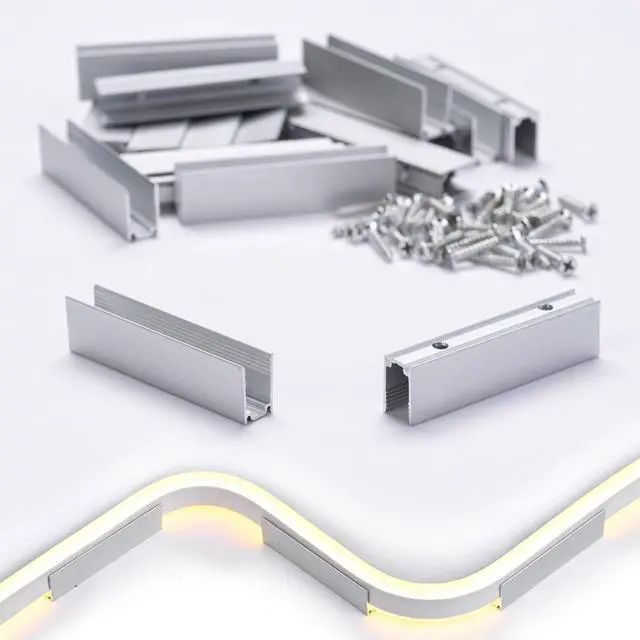 Main image of Yescom 20-pack 2-inch Commercial LED Track Channel 7x10mm for Warm White Neon Rope Lights Mini Aluminium Mounting Clips for Indoor Outdoor DIY Designs