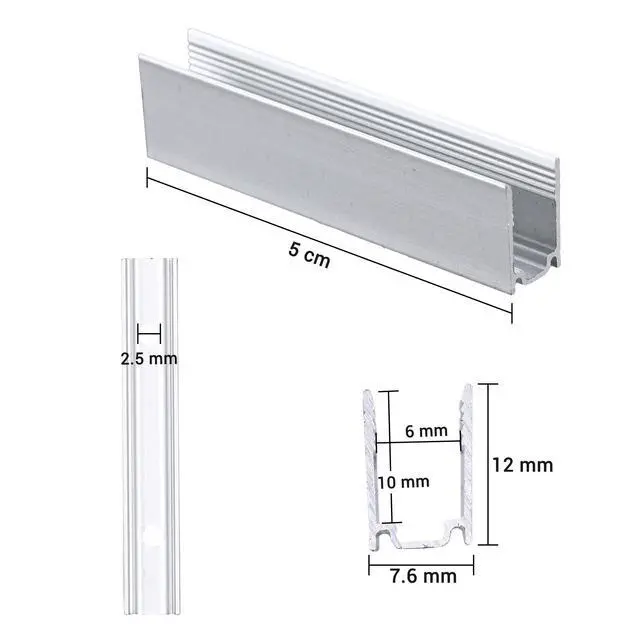 Alt view image 4 of 6 - Yescom 20-pack 2-inch Commercial LED Track Channel 7x10mm for Warm White Neon Rope Lights Mini Aluminium Mounting Clips for Indoor Outdoor DIY Designs