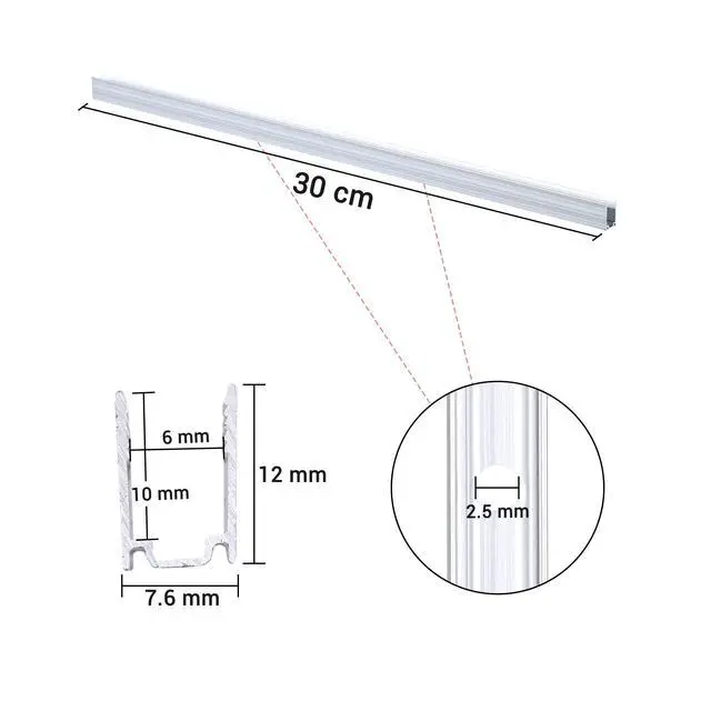 Alt view image 4 of 6 - Yescom 10-pack 1-ft Commercial LED Track Channel 7x10mm for Warm White Neon Rope Lights Aluminium Mounting Clips for Indoor Outdoor DIY Designs