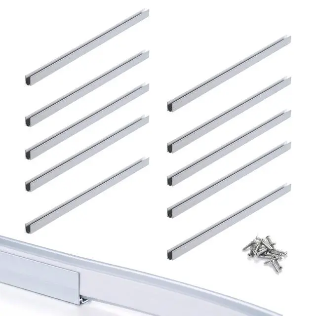 Alt view image 5 of 6 - Yescom 10-pack 1-ft Commercial LED Track Channel 7x10mm for Warm White Neon Rope Lights Aluminium Mounting Clips for Indoor Outdoor DIY Designs