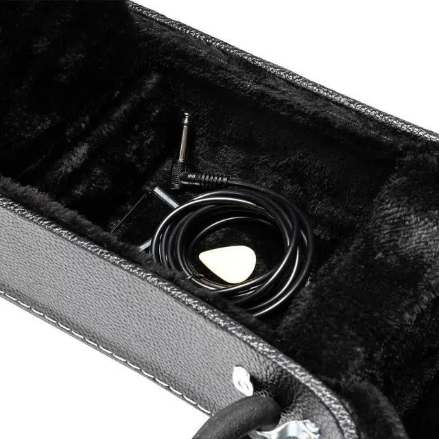Alt view image 7 of 7 - Yescom Electric Guitar Case Hard Shell with Lock, Suit for Gibson 335 Style | High-End Fine-Grain PU Leather Hard Case Soft Padding Fits Semi-Hollow & Hollowbody Guitars, Black