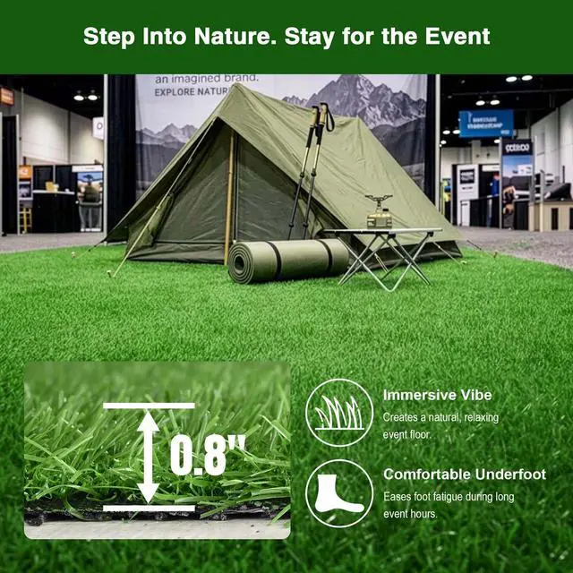 Alt view image 3 of 7 - Yescom 3-FT x 50-FT Brand Activations Event Turf Pre-cut Roll Large Trade Show Booths Artificial Grass-0.8"H