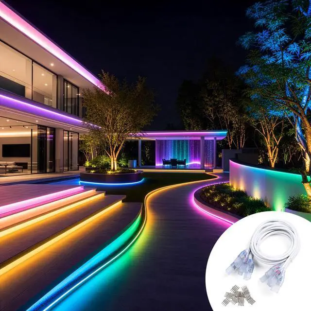 Alt view image 6 of 6 - Yescom BiLume RGBW 5-set 3ft 4-pin Neon Rope Light Connector Jumper Cable
