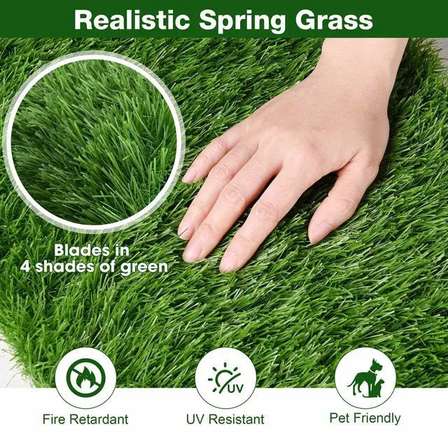 Alt view image 3 of 7 - Yescom 12'x70' Batting Cage Synthetic Turf Field Artificial Grass Rug Roll 4pcs 20'x3'+4pcs 50'x3 for Baseball & Softball Training 1.38"H 800 Sq.Ft
