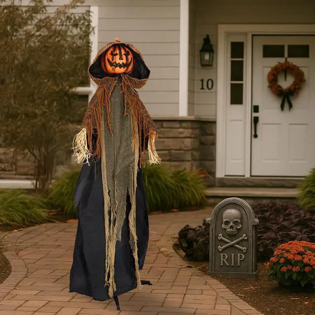 Main image of Yescom 5.8ft Halloween Decorations Life Size Animatronics Pumpkin Ghost Sound-Actived Creepy Sound & Haunted House Props