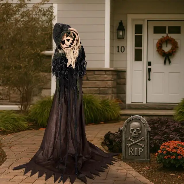 Main image of Yescom 5.7ft Halloween Decorations Animatronics Wizard Pumpkin Face Sound-Actived Creepy Sound & Haunted House Props