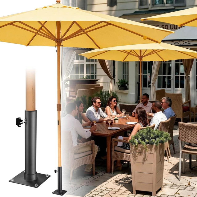 Main image of Yescom 13' Beech Wood Market Umbrella with Deck Mount & Pulley for Poolside Club Resort Shade, Creamy Butter Yellow