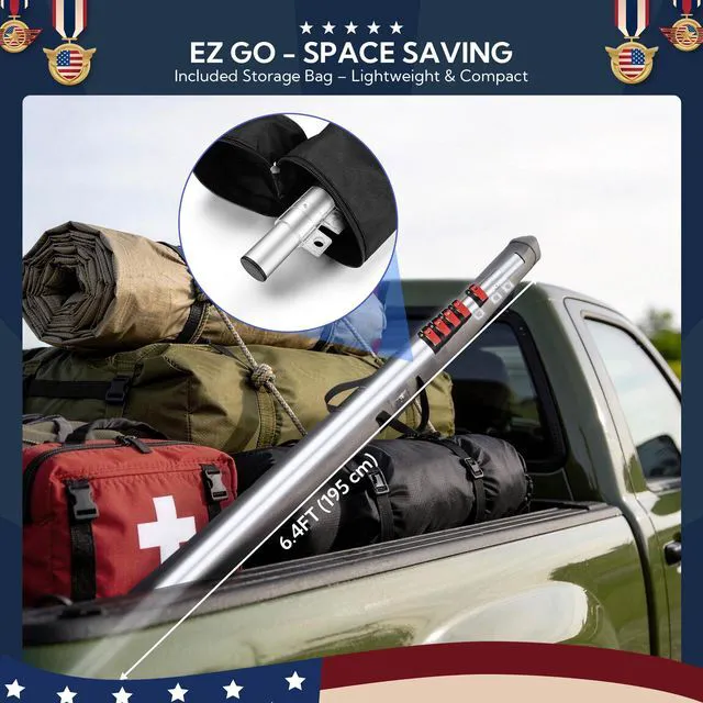 Alt view image 5 of 7 - Yescom EZ GO 30ft Starlink Mini Pole Mount Kit with Ladder Mount & Adapter | Starlink Telescopic Pole and Ground Mount Kit for Off-Grid Camping, Live Broadcast, Includes Portable Flagpole Bag, Silver