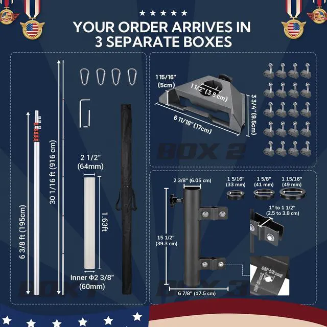 Alt view image 7 of 7 - Yescom EZ GO 30ft Starlink Mini Pole Mount Kit with Ladder Mount & Adapter | Starlink Telescopic Pole and Ground Mount Kit for Off-Grid Camping, Live Broadcast, Includes Portable Flagpole Bag, Silver