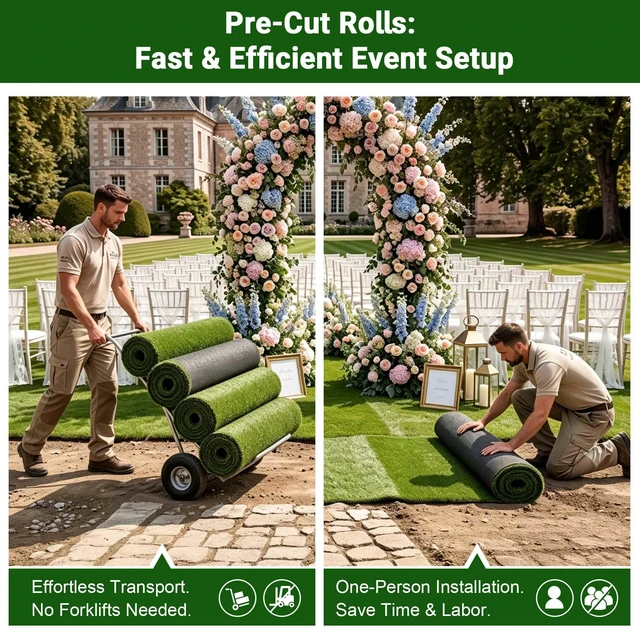 Alt view image 3 of 7 - Yescom 3'x50' Realistic Trade Show Event Turf Outdoor Party Flooring 1.38"H Commercial Brand Activition