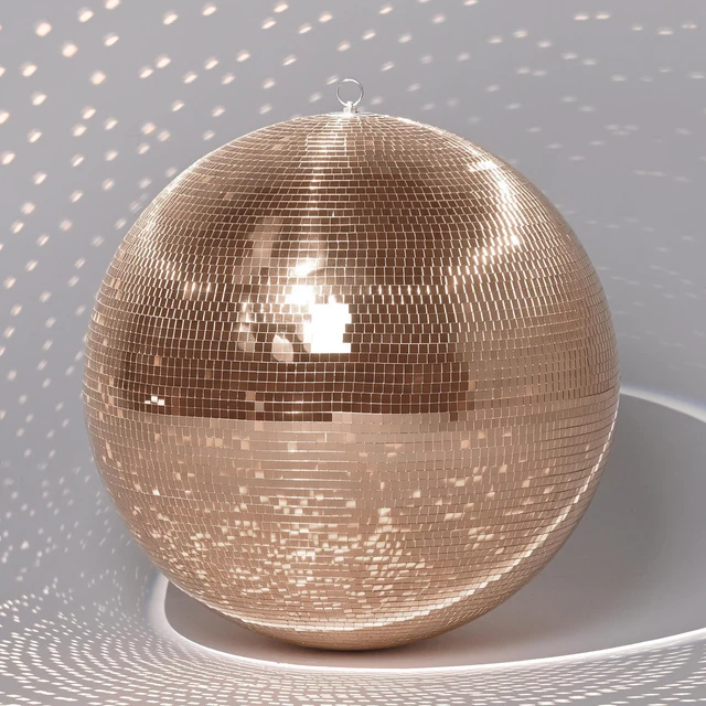 Alt view image 5 of 7 - Yescom 24" Rose Gold Large Disco Ball Glass Mirror Ball Hanging for Wedding Bachelorette Hen Last Disco Groovy Bride Party Decoration