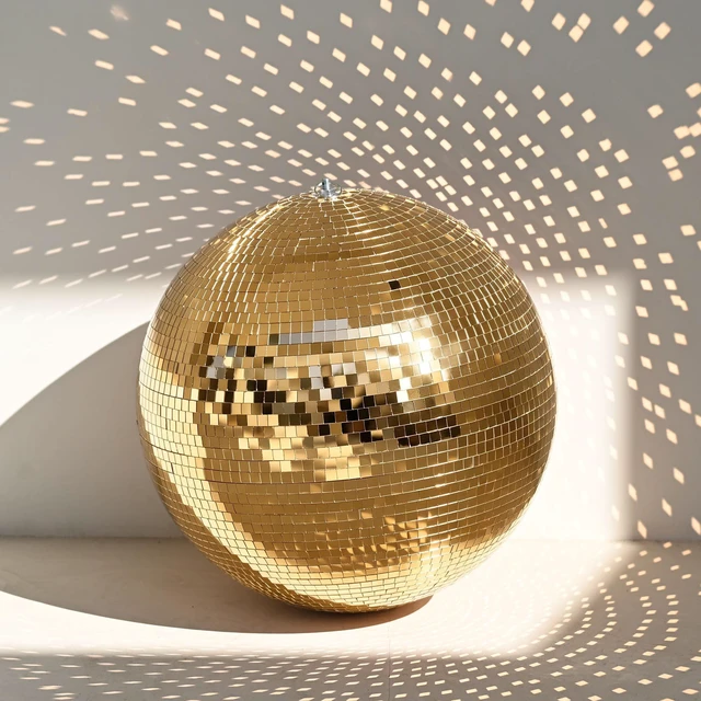 Main image of Yescom 20" Champagne Gold Large Disco Mirror Ball Big Hanging for Wedding Dance Floor Gatsby Studio 54 Theme Luxury Wedding Birthday Anniversary Party