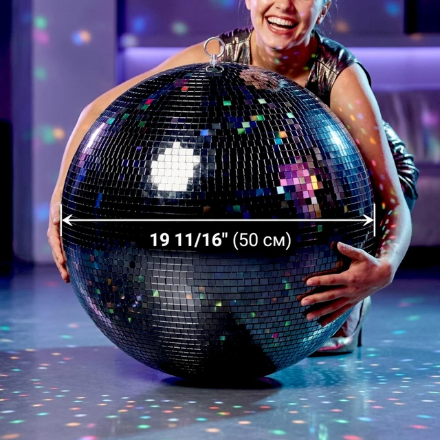 Alt view image 2 of 7 - Yescom 20" Black Large Disco Ball Mirror Big Hanging for Wedding Decoration DJ Club Black-Tie Gothic Weddings Modern Industrial Glam Techno Halloween Party