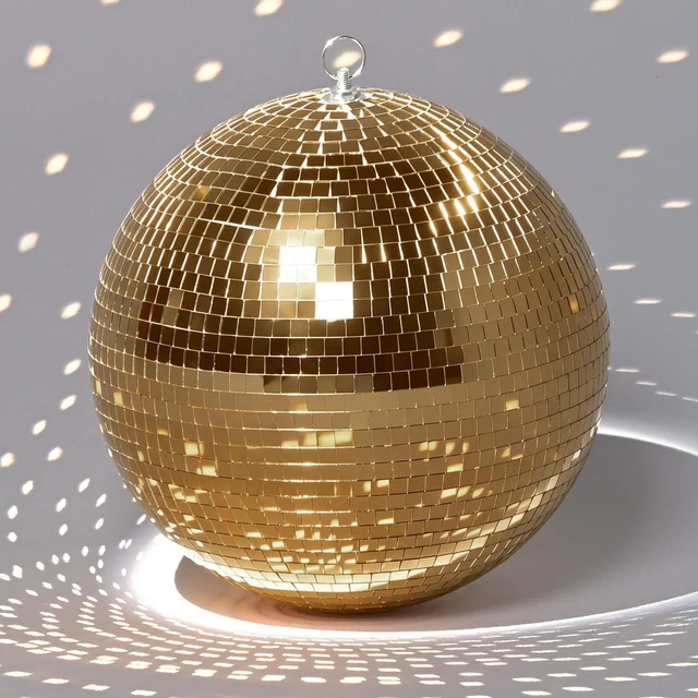 Alt view image 3 of 7 - Yescom 12" Champagne Gold Large Disco Ball Hanging for Wedding Party Big Mirror Ball for Dance Floor Gatsby Studio 54 Theme Birthday Anniversary Decoration