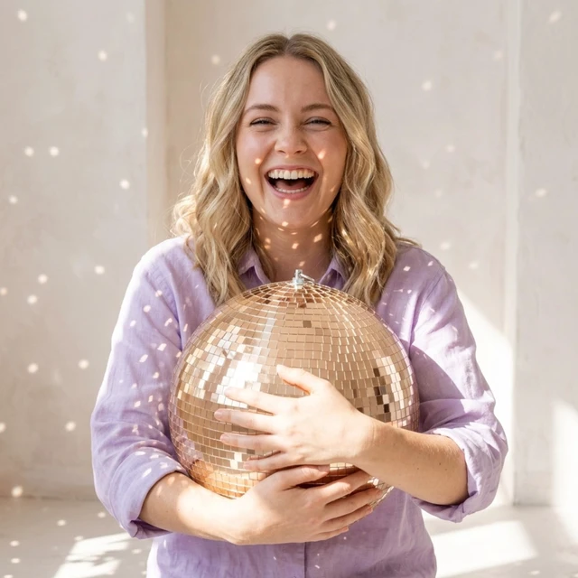 Alt view image 2 of 7 - Yescom 12" Rose Gold Large Disco Ball Big Mirror Ball Hanging for Wedding Events Palnner Bachelorette Hen Party Last Disco Groovy Bride Party Decor