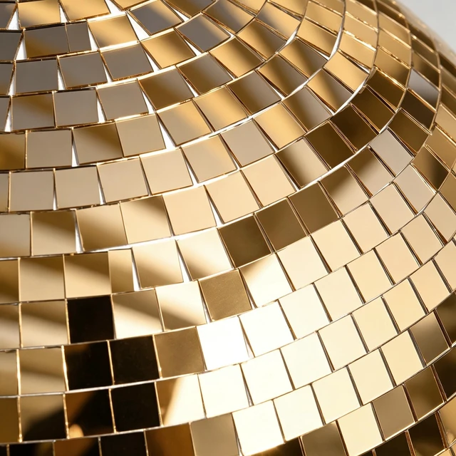 Alt view image 7 of 7 - Yescom 16" Champagne Gold Large Disco Mirror Ball Hanging for Wedding Party Dance Floor Gatsby Studio 54 Theme Luxury Wedding Birthday Anniversary Party