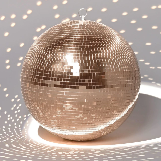 Alt view image 6 of 7 - Yescom 16" Rose Gold Large Disco Ball Big Mirror Ball Hanging for Wedding Event Planner Bachelorette Hen Last Disco Groovy Bride Party