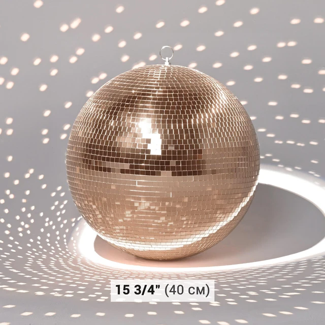 Alt view image 7 of 7 - Yescom 16" Rose Gold Large Disco Ball Big Mirror Ball Hanging for Wedding Event Planner Bachelorette Hen Last Disco Groovy Bride Party
