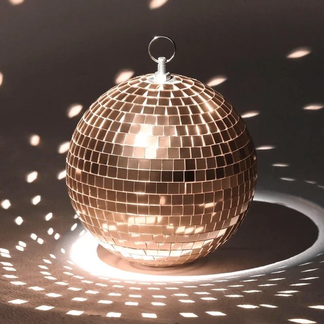 Alt view image 3 of 7 - Yescom 7" Rose Gold Disco Ball Set Assorted Mirror Ball Hanging for Wedding Set of 4 Bachelorette Hen Party Last Disco Groovy Bride Party