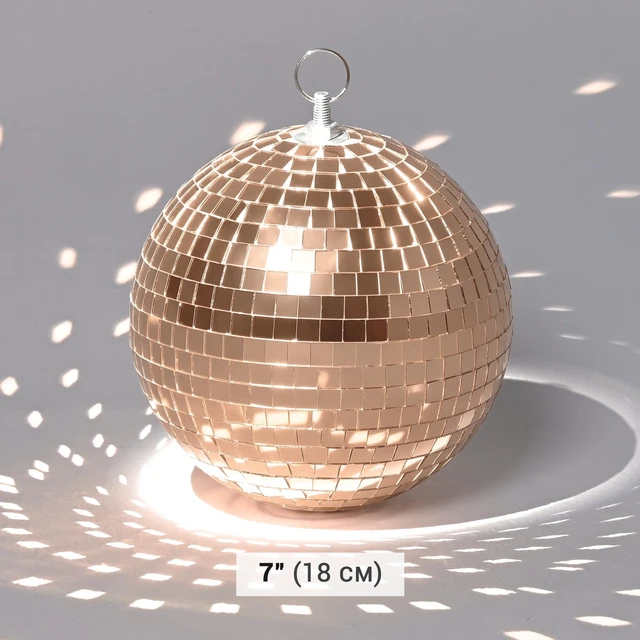 Alt view image 7 of 7 - Yescom 7" Rose Gold Disco Ball Set Assorted Mirror Ball Hanging for Wedding Set of 4 Bachelorette Hen Party Last Disco Groovy Bride Party