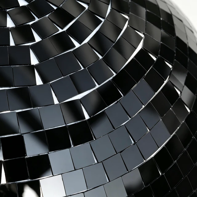 Alt view image 7 of 7 - Yescom 12" Black Large Disco Ball Mirror Big Hanging for Wedding Decoration DJ Club Black-Tie Gothic Weddings Modern Industrial Glam Techno Halloween Party