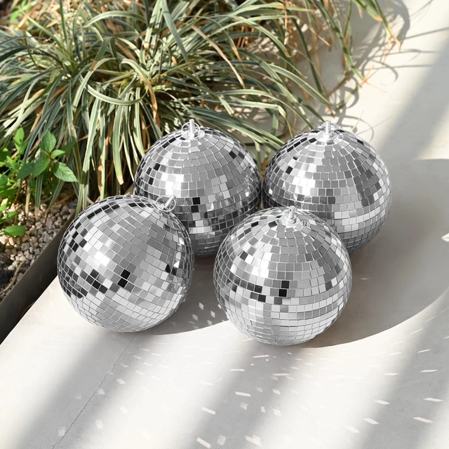 Main image of Yescom Silver 7" Disco Ball Set Hanging for 70s 80s Wedding Nightclub Party 4 Pack Mirror Balls Bachelorette Groovy Photo Booth Retro Glam Nightclub DJ Stage