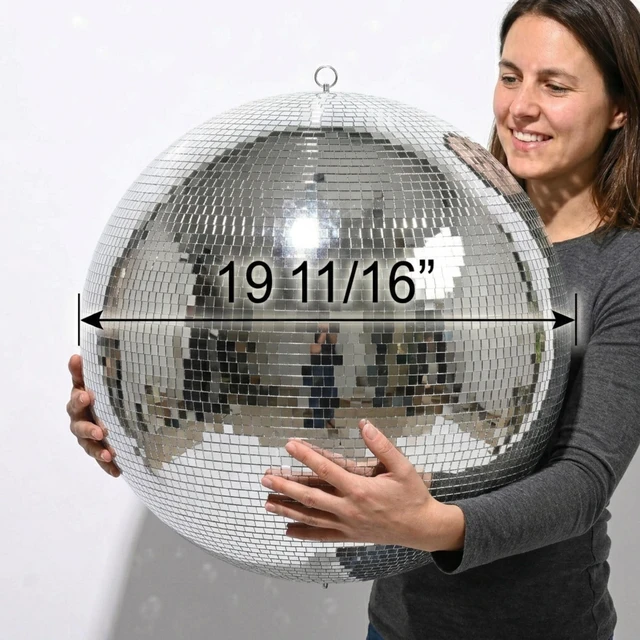 Alt view image 2 of 7 - Yescom 20 Inch Silver Large Disco Mirror Ball Big Hanging for 70s 80s Party Wedding Bachelorette Groovy Photo Booth Retro Glam Nightclub DJ Stage