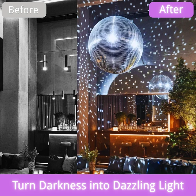 Alt view image 6 of 7 - Yescom 20 Inch Silver Large Disco Mirror Ball Big Hanging for 70s 80s Party Wedding Bachelorette Groovy Photo Booth Retro Glam Nightclub DJ Stage