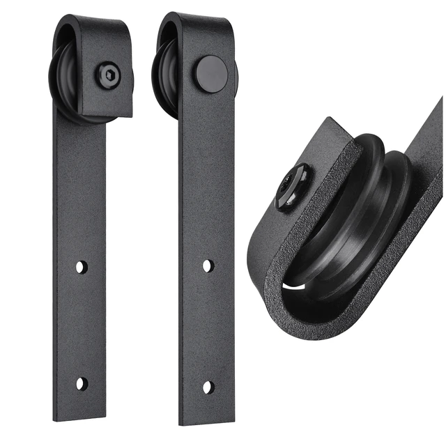 Alt view image 7 of 7 - Aquaterior 5 FT Mini Sliding Single Barn Door Hardware Kit Cabinet TV Stand